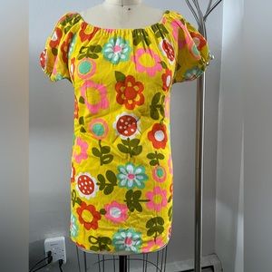 Small,Medium Mod 1960s Flower Power Mini Dress! EUC, Perf. fabric 37” chest &Hip
